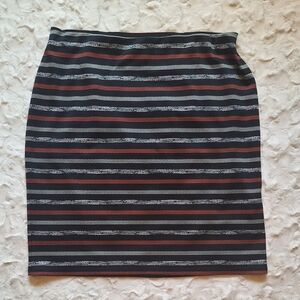 🌺 2/$20. Roz & Ali Striped Mini Skirt,  Size  1X. (B6)